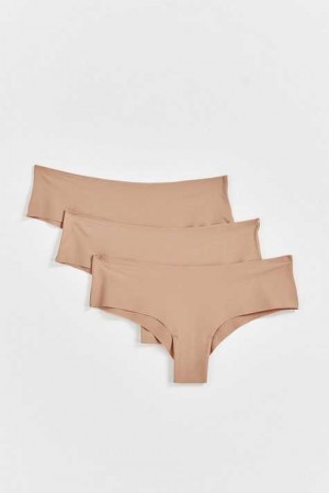 Beige Women Gina Tricot 3-pack Invisible Brazilian Panty | 35SQGZKHR