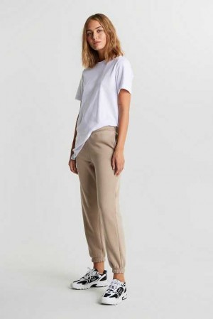 Beige Women Gina Tricot Basic Sweatpants | 70GZCQRDU