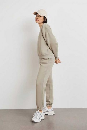 Beige Women Gina Tricot Basic Sweatpants | 79JDTUYOP