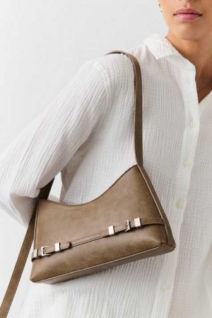 Beige Women Gina Tricot Belt Shoulder Bag | 32KWIGAYQ