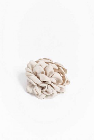 Beige Women Gina Tricot Big Flower Hair Clips | 17SIXZFDC