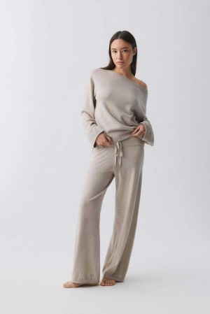 Beige Women Gina Tricot Homewear Trousers | 37EZUVDCG