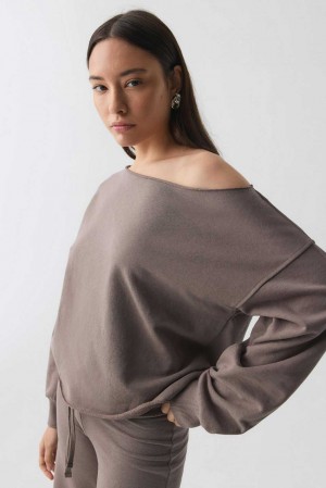 Beige Women Gina Tricot One Shoulder Sweaters | 39JQYWBCM