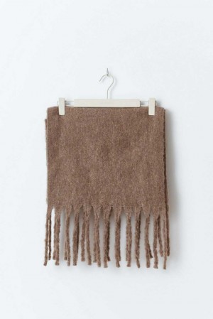 Beige Women Gina Tricot Soft Chunky Scarf | 52RWGYIUF