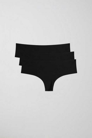 Black Women Gina Tricot 3-pack Invisible Brazilian Panty | 43BZRHWFO