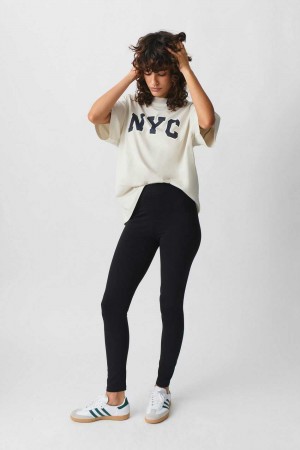 Black Women Gina Tricot Basic Long Leggings | 57SWMZQAR