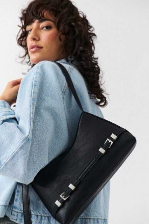 Black Women Gina Tricot Belt Shoulder Bag | 35OYDRLTV