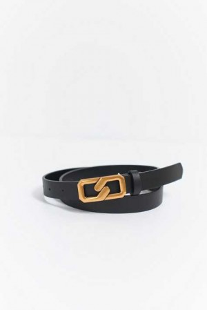 Black Women Gina Tricot Chain Bucle Belt | 52HKPXESO