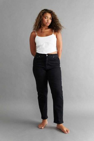 Black Women Gina Tricot Comfy Mom Jeans | 75SLKQNGA