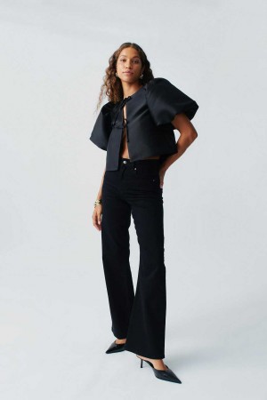 Black Women Gina Tricot Comfy Wide Jeans | 30UAMOYJD