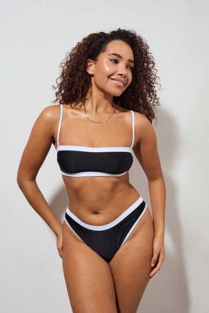 Black Women Gina Tricot Contrast Bikini Bottom | 46PMTQRXG