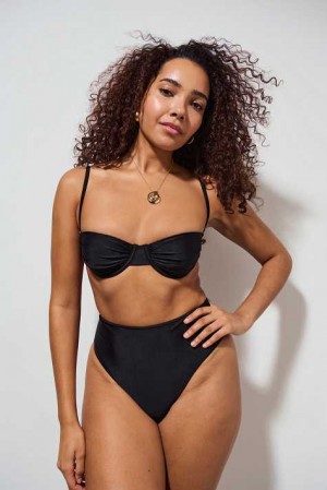 Black Women Gina Tricot Highwaist Bikini Bottom | 59TSOMWHJ