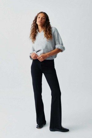 Black Women Gina Tricot Jersey Tailored Trousers | 20XUAWGEN