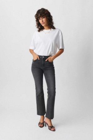 Black Women Gina Tricot Kick Flared Jeans | 47ZAVNQHC