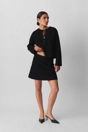 Black Women Gina Tricot Knitted Jacquard Skirts | 83TNKXAWO