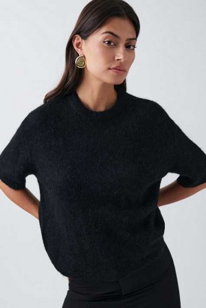 Black Women Gina Tricot Knitted Sweaters | 45GXSAHNQ