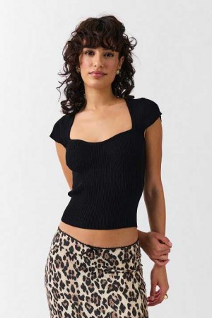 Black Women Gina Tricot Knitted Sweaters | 82HVYZUIB