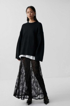 Black Women Gina Tricot Lace Skirts | 43SMFVPAL