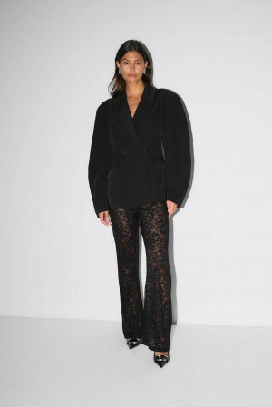 Black Women Gina Tricot Lace Trousers | 28PBQWVAE