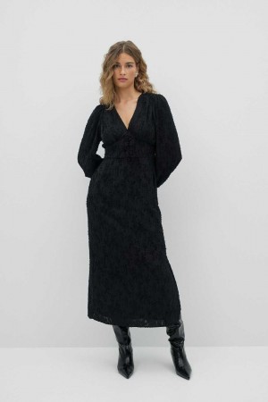 Black Women Gina Tricot Long Sleeve Dress | 92WMDJXNE