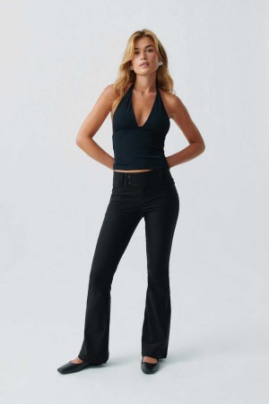 Black Women Gina Tricot Low Rise Bootcut Trousers | 23YPACUGL