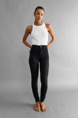 Black Women Gina Tricot Molly High Waist Jeans | 79TZWBLVS