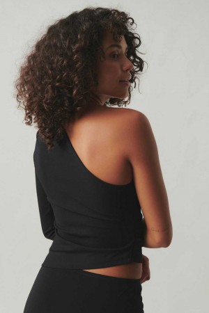 Black Women Gina Tricot One Shoulder Top | 15AGURSFV