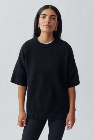 Black Women Gina Tricot Oversized Knitted Sweaters | 92VMGLFOS