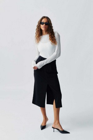 Black Women Gina Tricot Pleated Skirts | 84JTIDBMU