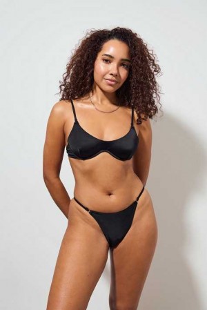 Black Women Gina Tricot Ring Bikini Bottom | 61JUZOTPE