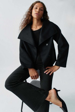 Black Women Gina Tricot Short Jacket | 68HMKQICB