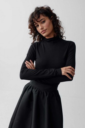 Black Women Gina Tricot Soft Touch Sweaters | 01EGZNQRS