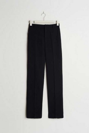 Black Women Gina Tricot Straight Petite Trousers | 70WGJPFTV