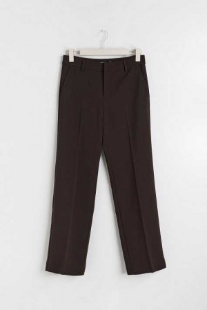 Black Women Gina Tricot Straight Petite Trousers | 51CJHYBIN