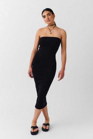 Black Women Gina Tricot Super Stretch Tube Dress | 48XZHDQBT