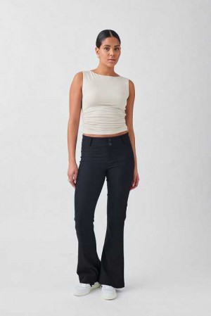 Black Women Gina Tricot Y2k Bootcut Trousers | 17KMIOQLF