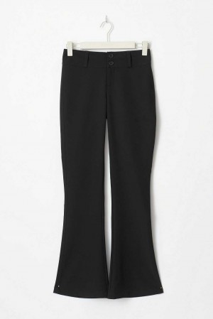 Black Women Gina Tricot Y2k Petite Bootcut Trousers | 42EKANMCU