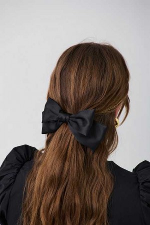 Black Young Gina Tricot Satin Bow Hair Clips | 13KVGQTUD