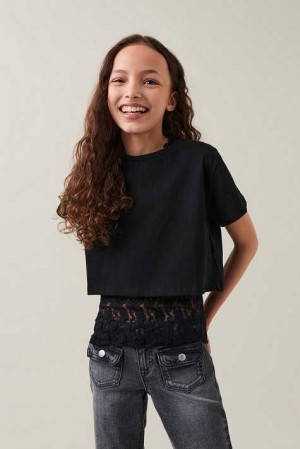 Black Young Gina Tricot Y Cropped T Shirts | 81YPNZLFJ