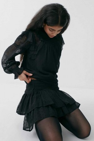 Black Young Gina Tricot Y Ruched Skirts | 24DLNWZPU