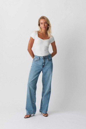 Blue Women Gina Tricot Baggy Jeans | 05YOBVMPC