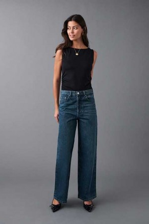 Blue Women Gina Tricot Baggy Wide Jeans | 67ZCXBRKP