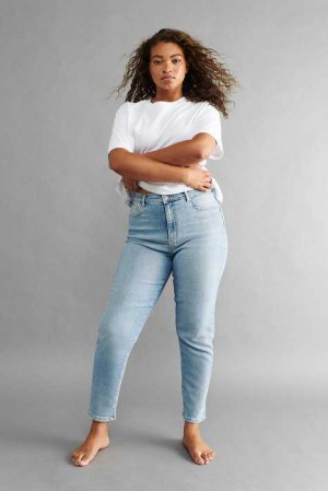 Blue Women Gina Tricot Comfy Mom Jeans | 31JIXSNPQ