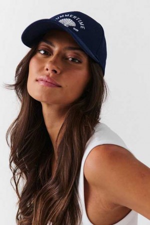 Blue Women Gina Tricot Cotton Cap | 91IKUZPSR