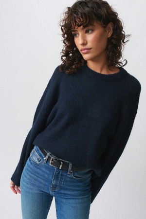 Blue Women Gina Tricot Crew Neck Knitted Sweaters | 65SWBPYZV