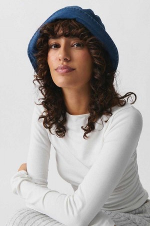 Blue Women Gina Tricot Denim Hat | 52INSFJPW