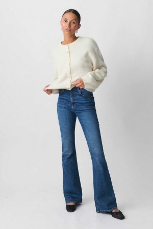 Blue Women Gina Tricot High Bootcut Jeans | 32FZATWBY