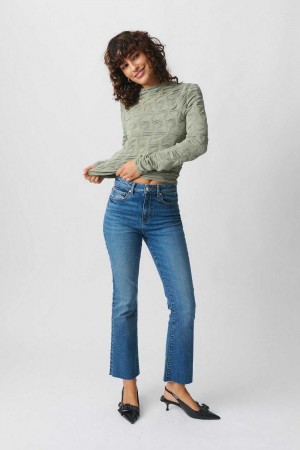 Blue Women Gina Tricot Kick Flared Jeans | 67CQMNSRK