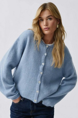 Blue Women Gina Tricot Knitted Cardigan | 47HKMDQNO