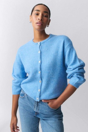 Blue Women Gina Tricot Knitted Cardigan | 32GYWCFJZ